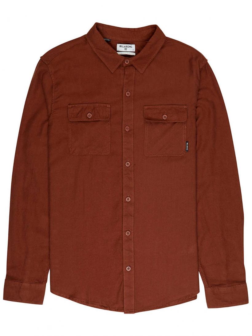 Billabong All Day Flannel Shirt LS Rust Brown | Mens Shirts