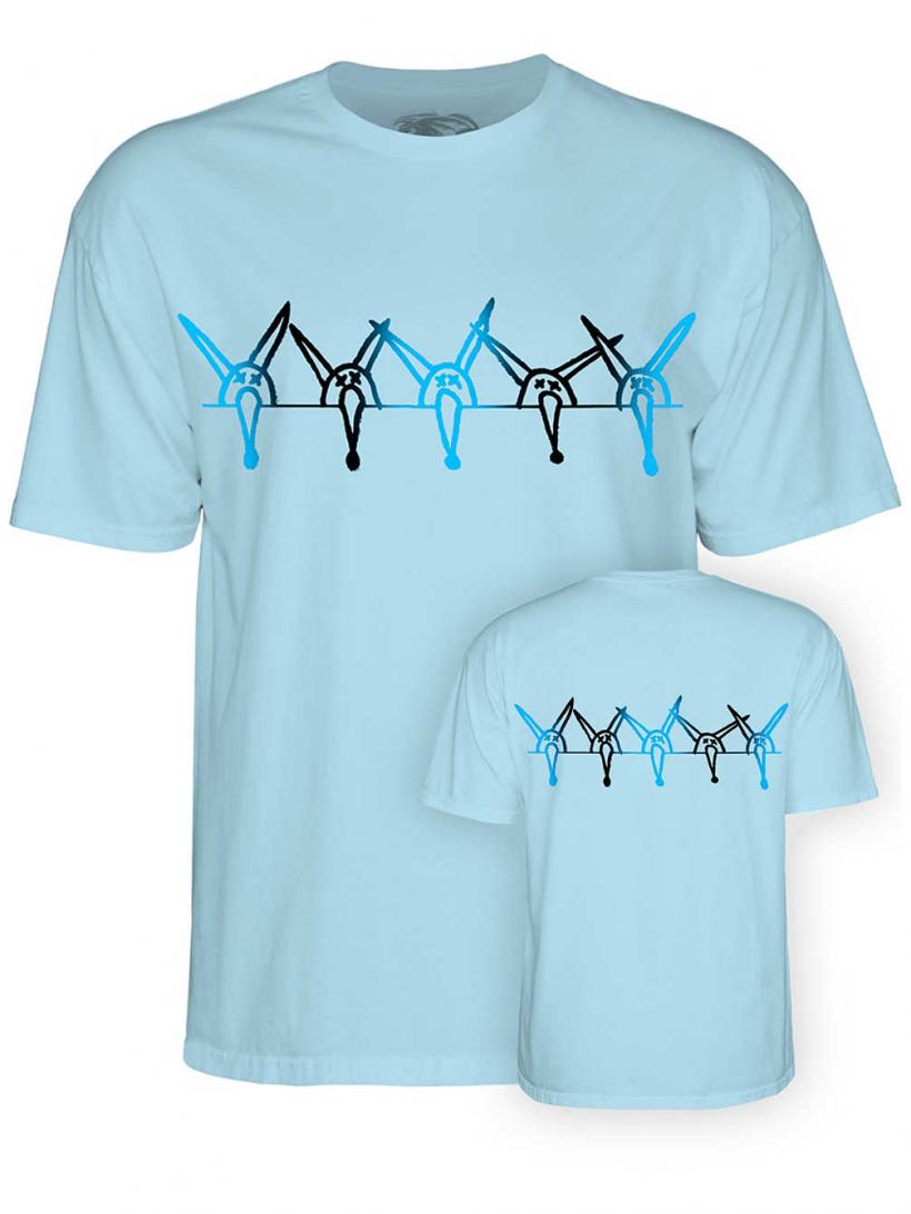 Powell Peralta Vato Rat Band T-Shirt Powder Blue | Mens T-Shirts